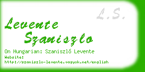 levente szaniszlo business card